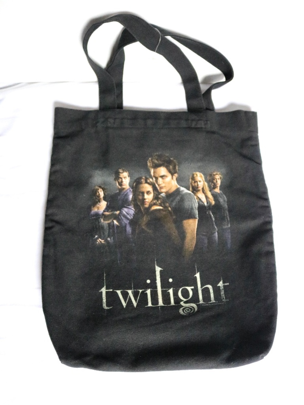 Twilight Saga New Moon Cullen Crest Book Tote Bag Black Canvas Edward Bella